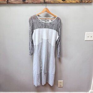 Sundance | Manon Gray Lace‎ Sleeve Dress - Size M